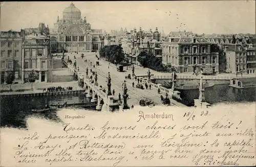 Ak Amsterdam Nordholland Niederlande, Hoogesluis, Brücke