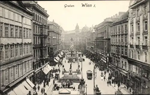 Ak Wien 1 Innere Stadt, Graben, Straßenpartie