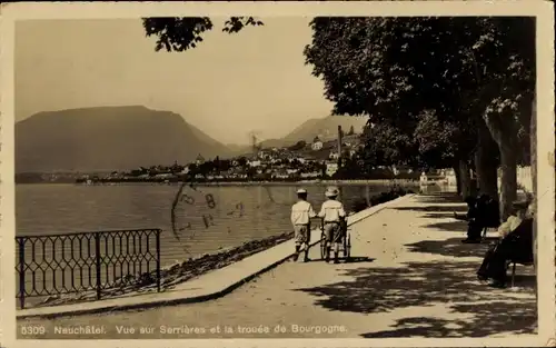 Ak Neuchâtel Neuenburg Stadt, Blick zur Stadt