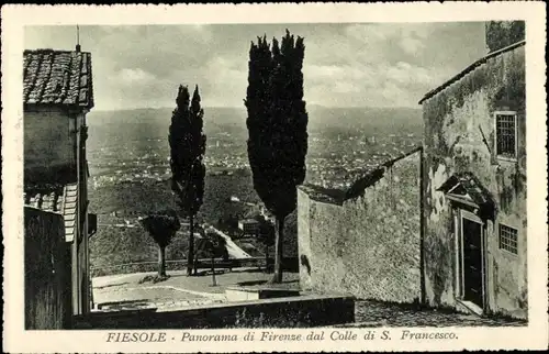 Ak Fiesole Toscana, Panorama di Firenze dal Colle di S. Francesco