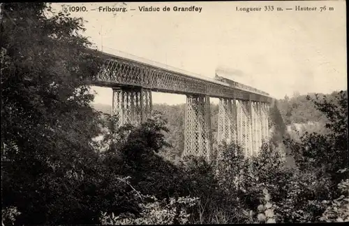 Ak Freiburg Stadt Freiburg Schweiz, Grandfey-Viadukt