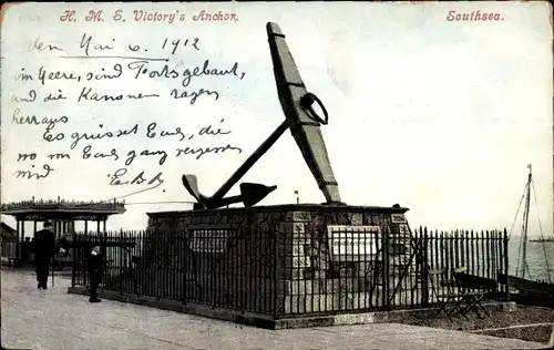 Ak Southsea Portsmouth Südostengland, HMS Victory's Anchor