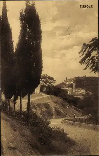 Ak Fiesole Toscana, Teilansicht