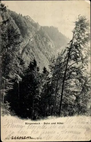 Ak Bürgenstock Kanton Nidwalden, Bahn, Hotel