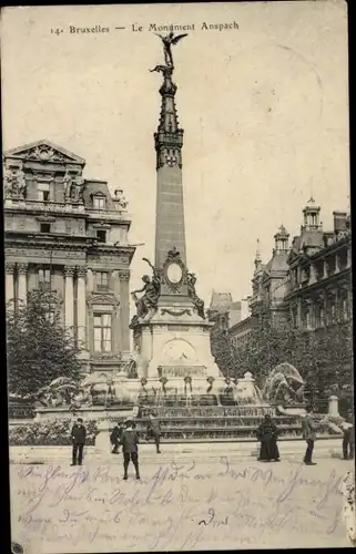 Ak Brüssel Brüssel, Anspach-Denkmal