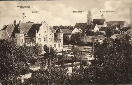 Ak Bad Wörishofen im schwäbischen Kreis Unterallgäu, Kasino, Pfarrkirche, Klosterkirche