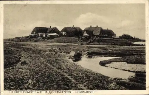 Ak Hallig Langeneß Nordfriesland, Hilligenlei Werft