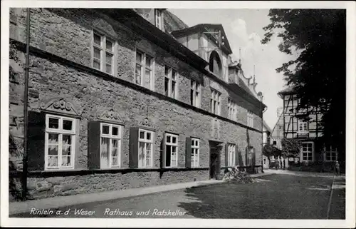 Ak Rinteln a.d. Weser, Rathaus, Ratskeller