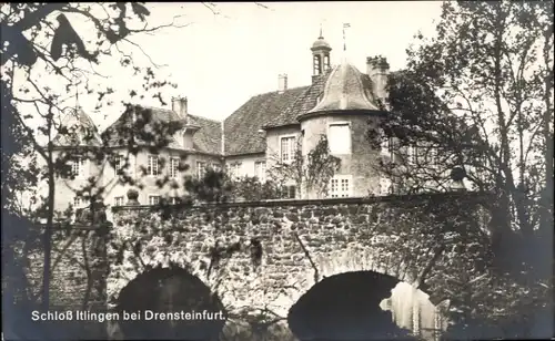 Ak Drensteinfurt in Westfalen, Schloss Itlingen, Brücke