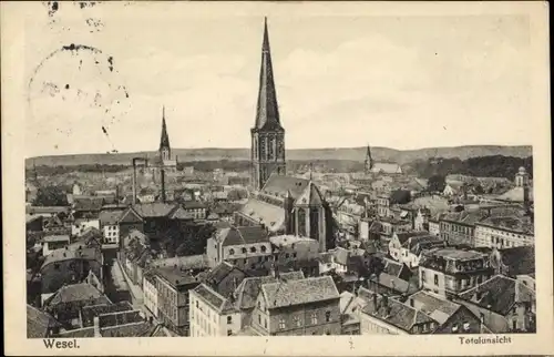 Ak Wesel am Niederrhein, Gesamtansicht, Kirche
