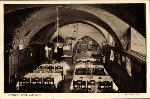 Ak Wernigerode im Harz, Ratskeller