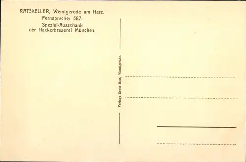 Ak Wernigerode im Harz, Ratskeller