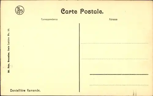 Ak Flämische Spitzenklöpplerin in Tracht