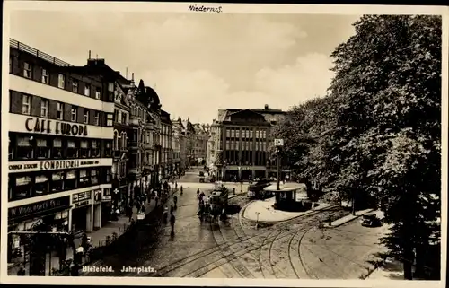 Ak Bielefeld in Nordrhein Westfalen, Jahnplatz, Café Europa