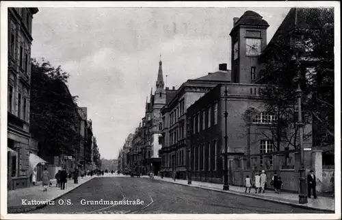 Ak Kattowitz Oberschlesien, Grundmannstraße