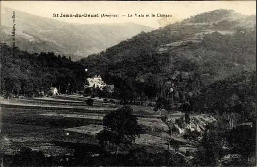 Ak Saint Jean du Bruel Aveyron, Le Viala et le Château