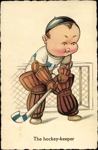 Ak The hockey keeper, Torwart beim Eishockey