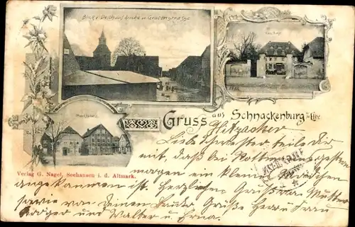 Ak Schnackenburg an der Elbe, Kirche, Grabenstraße, Marktplatz