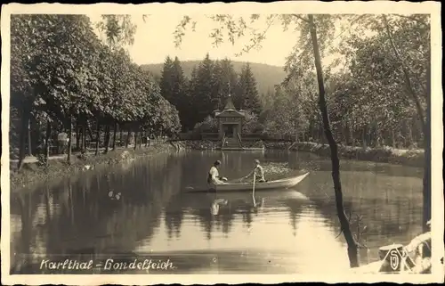Foto Ak Šluknov Schluckenau Region Aussig, Karltal, Gondelteich