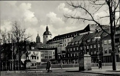 Ak Siegen, Blick zum unteren Schloss