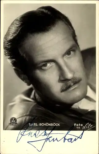 Ak Schauspieler Karl Schönböck, Portrait, Autogramm