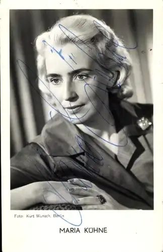Ak Schauspielerin Maria Kühne, Portrait, Autogramm, DDR Fernsehmoderatorin