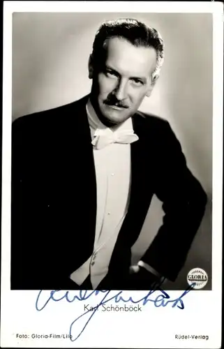 Ak Schauspieler Karl Schönböck, Portrait, Autogramm, Rüdel Verlag