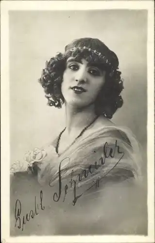 Ak Schauspielerin Gustl Schneider, Portrait, Autogramm