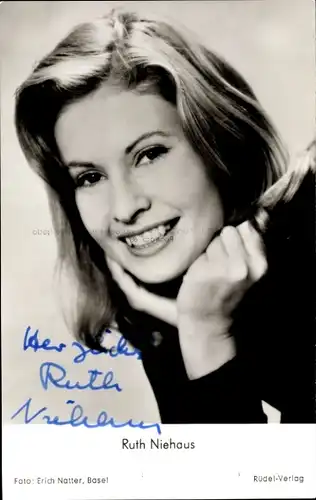 Ak Schauspielerin Ruth Niehaus, Portrait, Autogramm