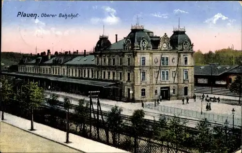 Ak Plauen im Vogtland, Oberer Bahnhof