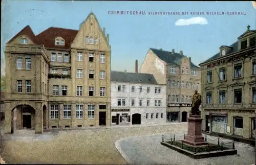 Ak Crimmitschau in Sachsen, Silberstraße, Kaiser-Wilhelm-Denkmal, Z 2313