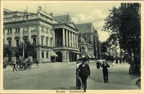 Ak Wrocław Breslau Schlesien, Stadttheater