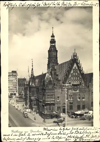 Ak Wrocław Breslau Schlesien, Turnfest 1938, Rathaus, Ring
