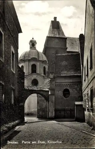 Ak Wrocław Breslau Schlesien, Dom, Klösseltor