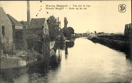 Ak Wervik Wervicq Westflandern, Blick auf die Lys