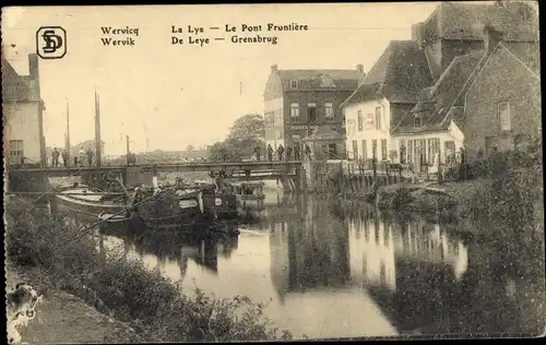 Ak Wervik Wervicq Westflandern, Le Lys, Le Pont Frontière