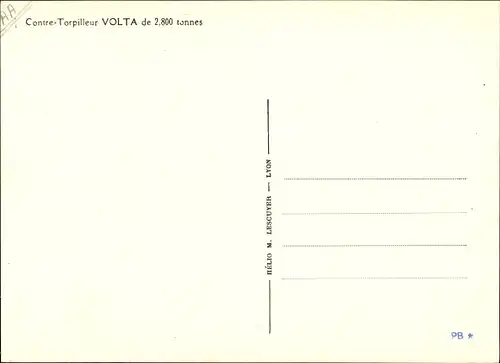 Ak Französisches Kriegsschiff Volta