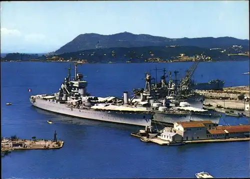 Ak Toulon Var, Hafen, Französische Kriegsschiffe, Le Jean Bart