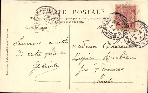 Ak Monte Carlo Monaco, Vue generale, Baie de Monaco, Segelschiff