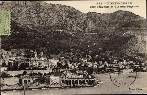 Ak Monte Carlo Monaco, Vue generale et Tir aux Pigeons