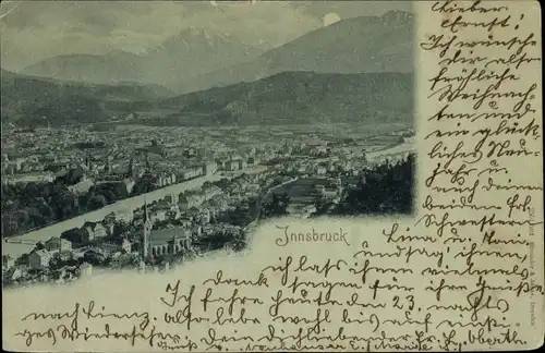 Mondschein Ak Innsbruck in Tirol, Panorama