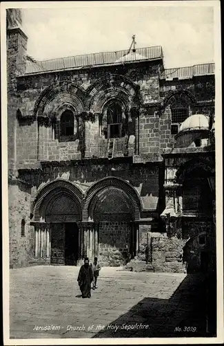 Ak Jerusalem Israel, Church of the Holy Sepulchre, Blick auf eine Kirche