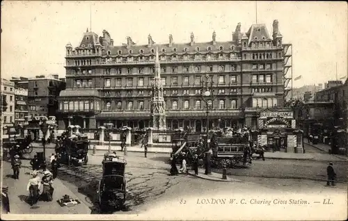 AK London City England, Bahnhof Charing-Cross