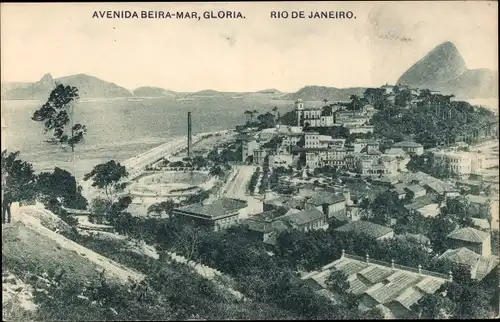 Ak Rio de Janeiro Brasilien, Avenida Belra - mar, Gloria