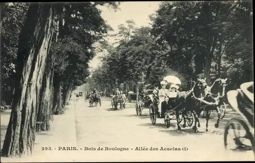 Ak Paris XVI. Passy, Bois de Boulogne, Allee des Acacias