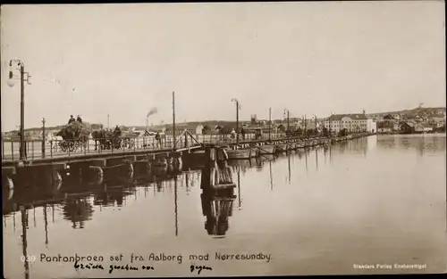 Ak Ålborg Aalborg Dänemark, Pontonbroen, mod Nørresundby