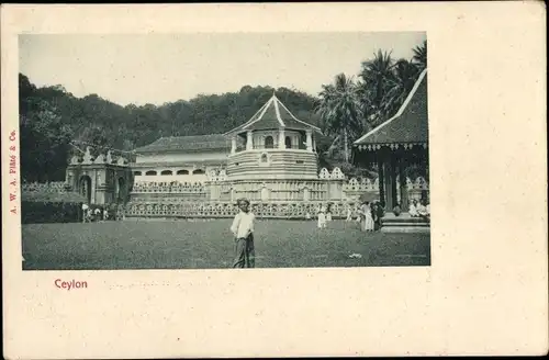 Ak Ceylon Sri Lanka, Buddhistischer Tempel