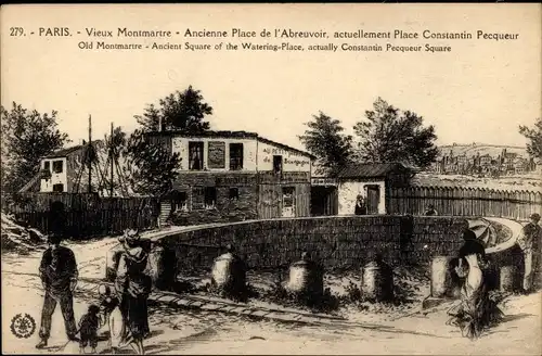 Ak Paris XVIII Montmartre, Teil an der Quelle