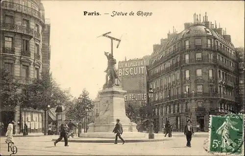 Ak Paris XVIII. Montmartre, Statue von Ghapp
