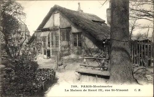 Ak Paris XVIII. Montmartre, Haus von Heinrich VI., Rue St. Vincent